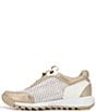 Color:White/Champagne - Image 4 - Harper Wave Knit Bungee Sneakers