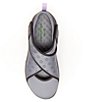 Color:Grey - Image 5 - Millie Eco Vegan Cross Band Strap Slip-On Sneakers