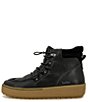 Color:Black - Image 4 - Sienna Water Resistant Leather Ankle Platform Booties