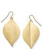 Color:10k Gold - Image 1 - 10K Gold Repouse Leaf Drop Ear Hooks