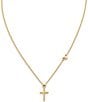 James Avery 14K Gold Faith and Love Short Pendant Necklace, Color:14K Yellow Gold - Image 1