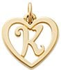 James Avery 14k Gold Heart Script Initial Charm, Color:K - Image 1