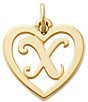 James Avery 14k Gold Heart Script Initial Charm, Color:X - Image 1