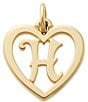James Avery 14k Gold Heart Script Initial Charm, Color:H - Image 1