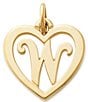 James Avery 14k Gold Heart Script Initial Charm, Color:W - Image 1
