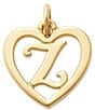 James Avery 14k Gold Heart Script Initial Charm, Color:Z - Image 1