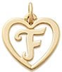 James Avery 14k Gold Heart Script Initial Charm, Color:F - Image 1
