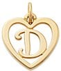 James Avery 14k Gold Heart Script Initial Charm, Color:D - Image 1