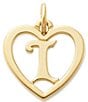 James Avery 14k Gold Heart Script Initial Charm, Color:I - Image 1