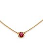 Color:Lab Created Ruby - Image 1 - 14K Gold July Cherished Birthstone Lab Created Ruby Necklace