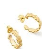 Color:14K Gold - Image 1 - 14K Gold Rose Hoop Earrings
