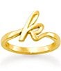 James Avery 14k Gold Script Initial Ring, Color:K - Image 1