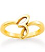 James Avery 14k Gold Script Initial Ring, Color:Z - Image 1