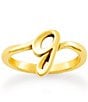 James Avery 14k Gold Script Initial Ring, Color:G - Image 1