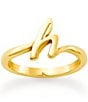 James Avery 14k Gold Script Initial Ring, Color:H - Image 1