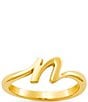 James Avery 14k Gold Script Initial Ring, Color:N - Image 1