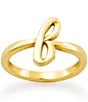 James Avery 14k Gold Script Initial Ring, Color:F - Image 1