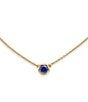 Color:Lab Created Blue Sapphire - Image 1 - 14K Gold September Cherished Birthstone Lab Created Blue Sapphire Pendant Necklace