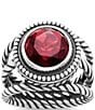 James Avery Twisted Wire Ring, Color:Garnet - Image 1