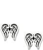 Color:Sterling Silver - Image 1 - Angel Wings Stud Earrings