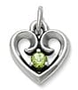 Color:Sterling Peridot - Image 1 - Avery Remembrance Heart Pendant with Peridot