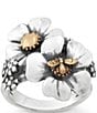 Color:Sterling Bronze - Image 1 - Blossoms and Bee Ring