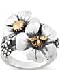 James Avery Blossoms and Bee Ring, Color:Sterling Bronze - Image 1