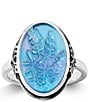 Color:Sterling Silver/Blue - Image 1 - Bluebonnet Layered Sculpted Gemstone Band Ring