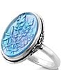 Color:Sterling Silver/Blue - Image 2 - Bluebonnet Layered Sculpted Gemstone Band Ring