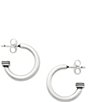 Color:Sterling Silver - Image 1 - Charm Holder Hoop Earrings