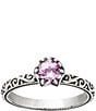 James Avery Cherished Birthstone Ring with Lab-Created Gem, Color:Sterling Pink Sapphire - Image 1