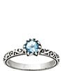 James Avery Cherished Birthstone Ring with Lab-Created Gem, Color:Sterling Aqua - Image 1