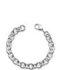 Color:Sterling Silver - Image 2 - Classic Sterling Silver Cable Charm Bracelet