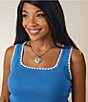 James Avery Consuela Rose Heart Sterling Silver Pendant - Image 2