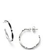 James Avery Cordoba Enamel Hoop Earrings, Color:Sterling Silver/Black - Image 1
