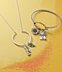 Color:Sterling Silver - Image 4 - Crescent Changeable Charm Holder Necklace