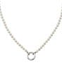 James Avery Cultured Pearl Changeable Sterling Silver Charm Holder Short Pendant Necklace, Color:Sterling Silver - Image 1
