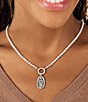 James Avery Cultured Pearl Changeable Sterling Silver Charm Holder Short Pendant Necklace, Color:Sterling Silver - Image 4