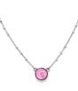 Color:Pink - Image 1 - Daisy Sculpted Lab-Created Gemstone Necklace