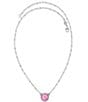 Color:Pink - Image 2 - Daisy Sculpted Lab-Created Gemstone Necklace