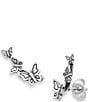 Color:Sterling Silver - Image 2 - Dancing Butterfly Climber Earrings