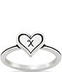 James Avery Delicate Heart Initial Ring, Color:X - Image 1