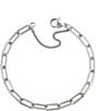 Color:Sterling Silver - Image 2 - Elongated Link Charm Bracelet