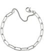 Color:Sterling Silver - Image 3 - Elongated Link Charm Bracelet