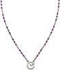 James Avery Enamel Beaded Changeable Charm Holder Necklace, Color:Sterling Silver/Purple - Image 1