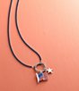 Color:Sterling Blue - Image 4 - Enamel Beaded Changeable Charm Holder Necklace