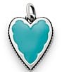 Color:Sterling Silver - Image 1 - Enamel Blue Heart Charm