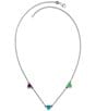 Color:Sterling Blue - Image 1 - Enamel Connected Hearts Collar Short Pendant Necklace