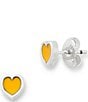 James Avery Enamel Connected Hearts Stud Earrings, Color:Sterling Silver/Yellow - Image 1