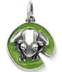 Color:Sterling Green - Image 1 - Enamel Frog on Lily Pad Charm